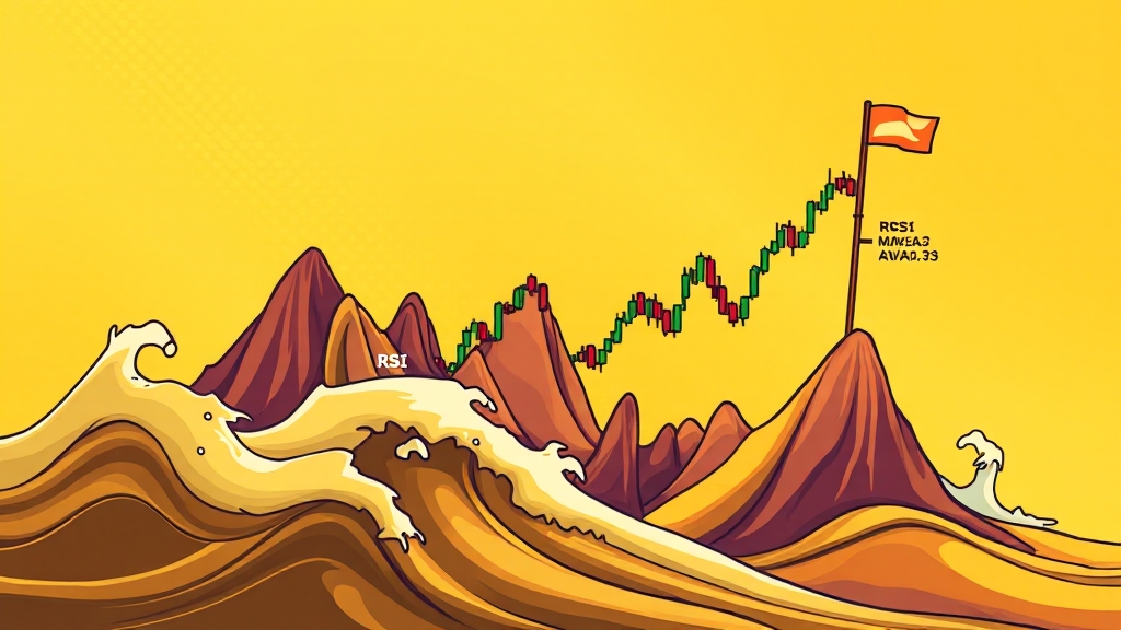 비트코인 기술적 분석: 차트 및 지표 활용법 (cartoon 스타일)