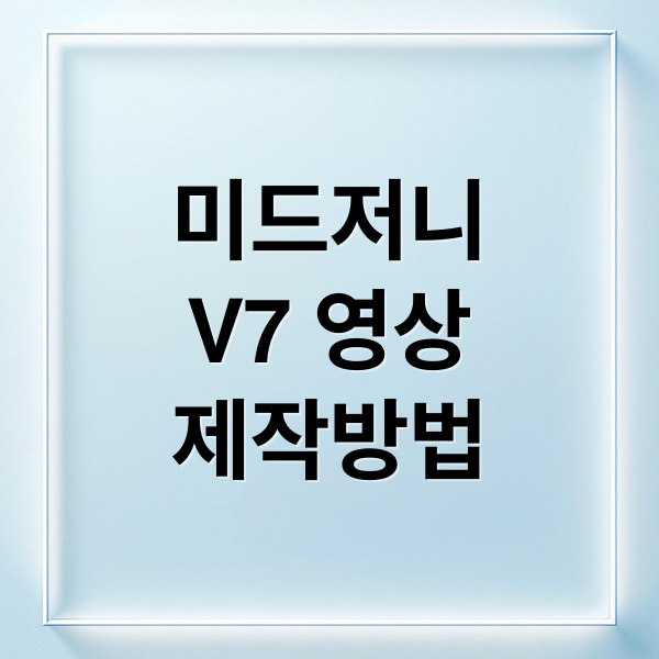 미드저니
V7 영상
제작방법 (미드저니(Midjourney) v7, ‘AI 비디오 생성’ 출시)
