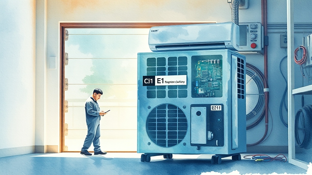 E1 에러 원인과 증상 (watercolor 스타일)