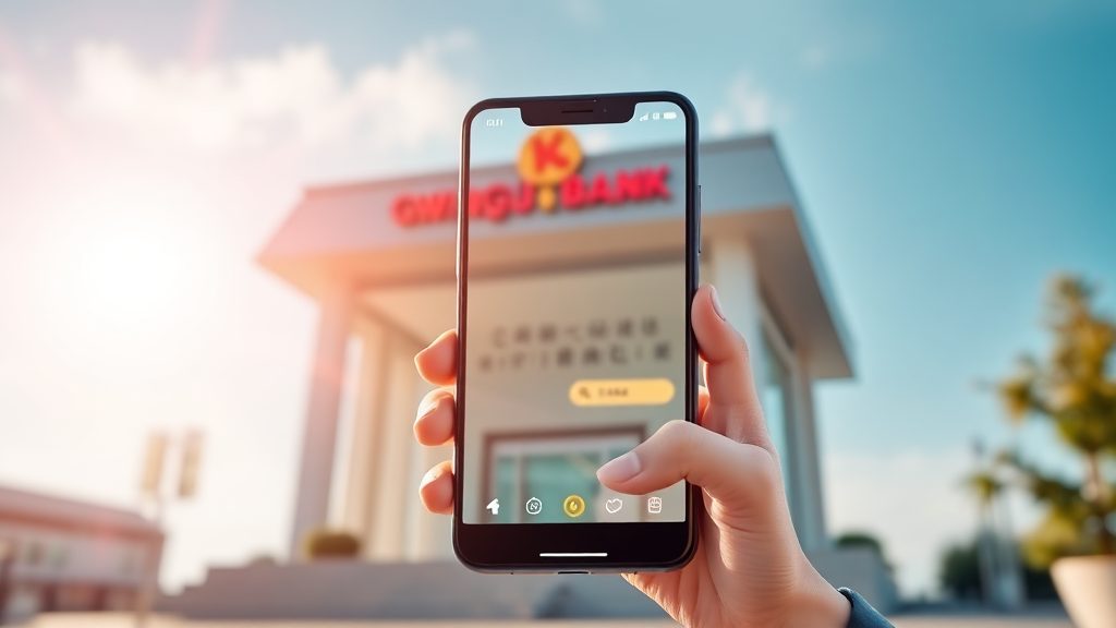 광주은행 앱 활용 팁 (realistic 스타일)