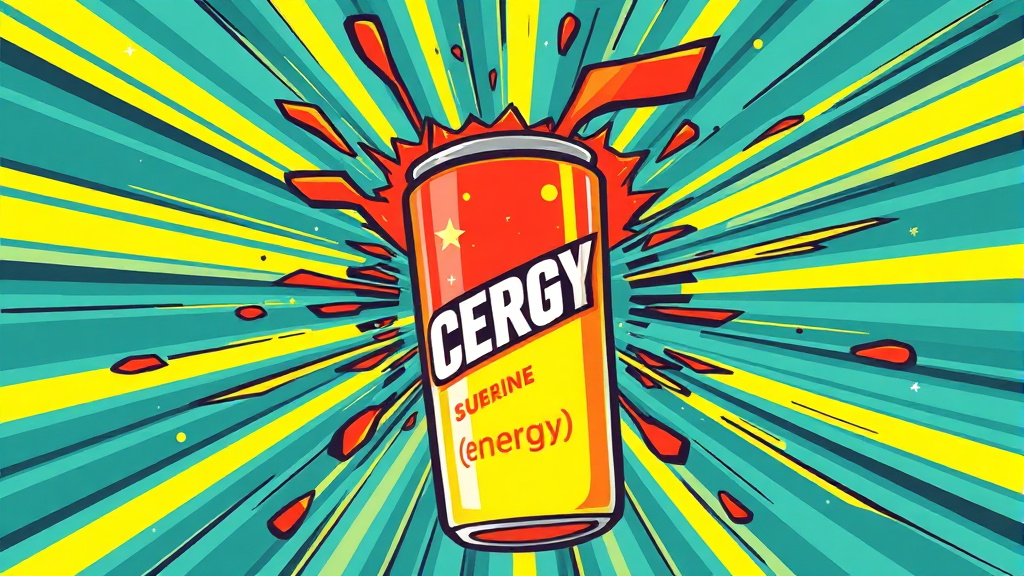 성분 집중 분석: 타우린 vs 카페인 (cartoon 스타일)