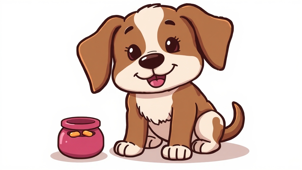 간식 급여 시 주의사항: 알레르기 & 소화 (cartoon 스타일)