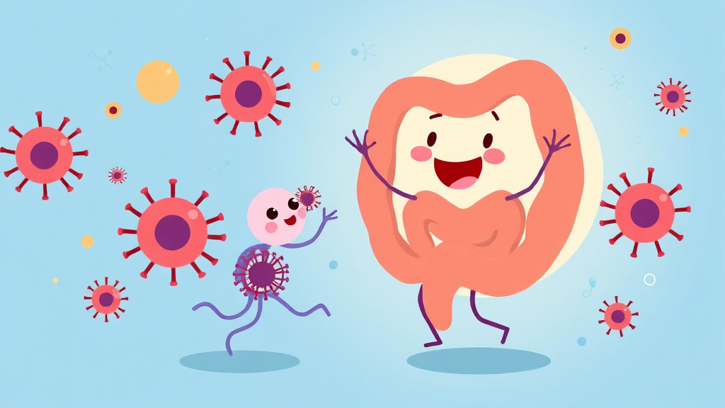 장 건강 = 면역력? (illustration 스타일)