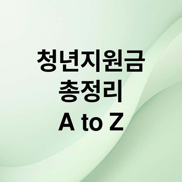 청년지원금
총정리
A to Z (청년지원금 추천)