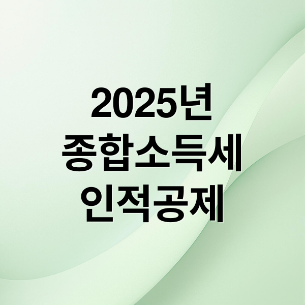 2025년
종합소득세
인적공제 (종합소득세 인적공제 2025)