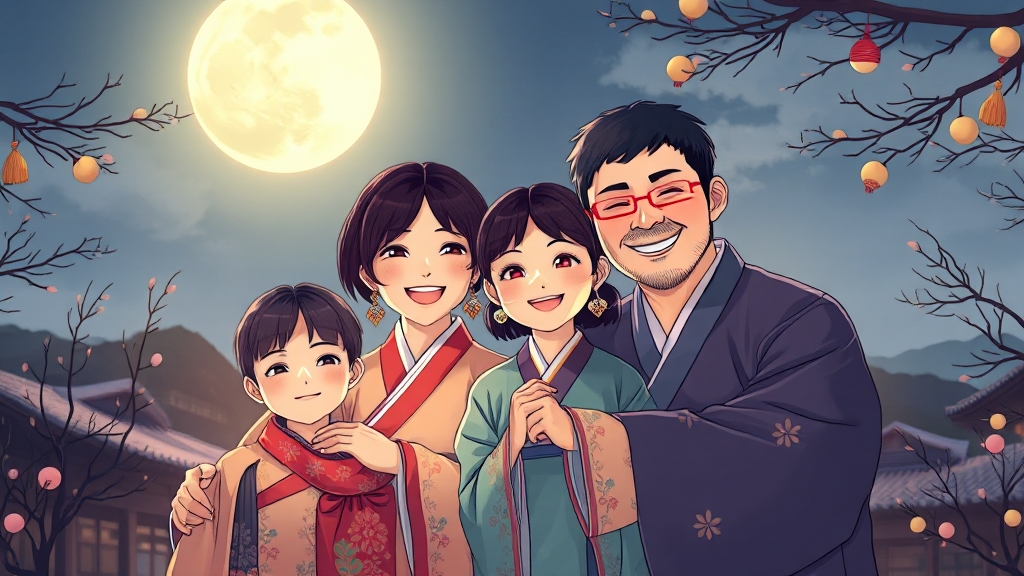 짧고 센스 있는 추석 인사말 (realistic 스타일)