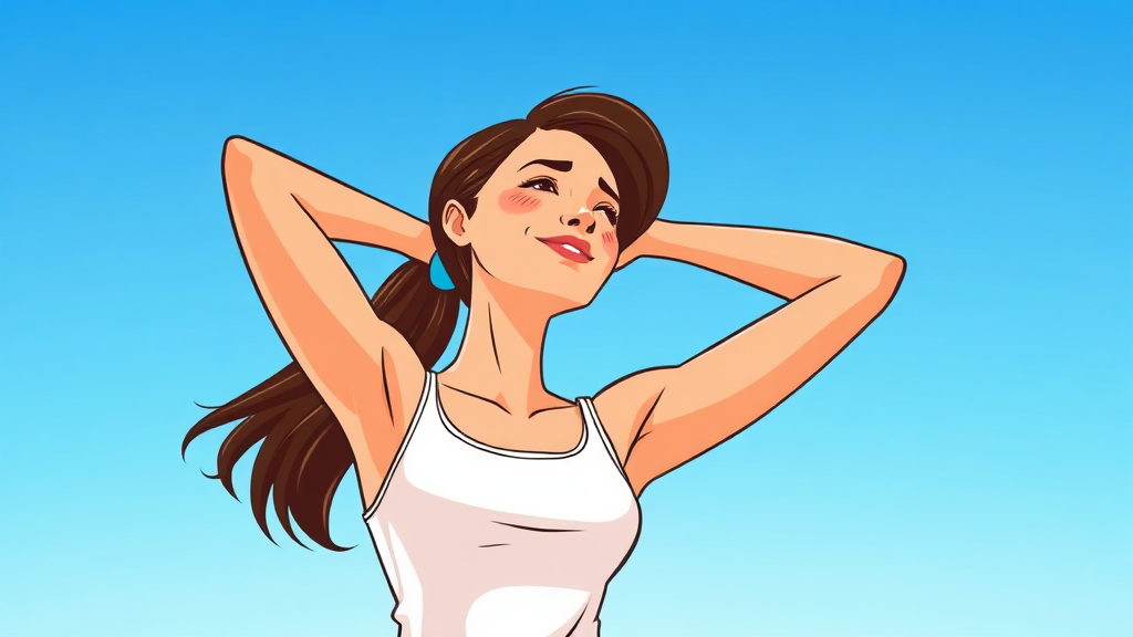 어깨 통증 완화, 스트레칭이 답? (cartoon 스타일)