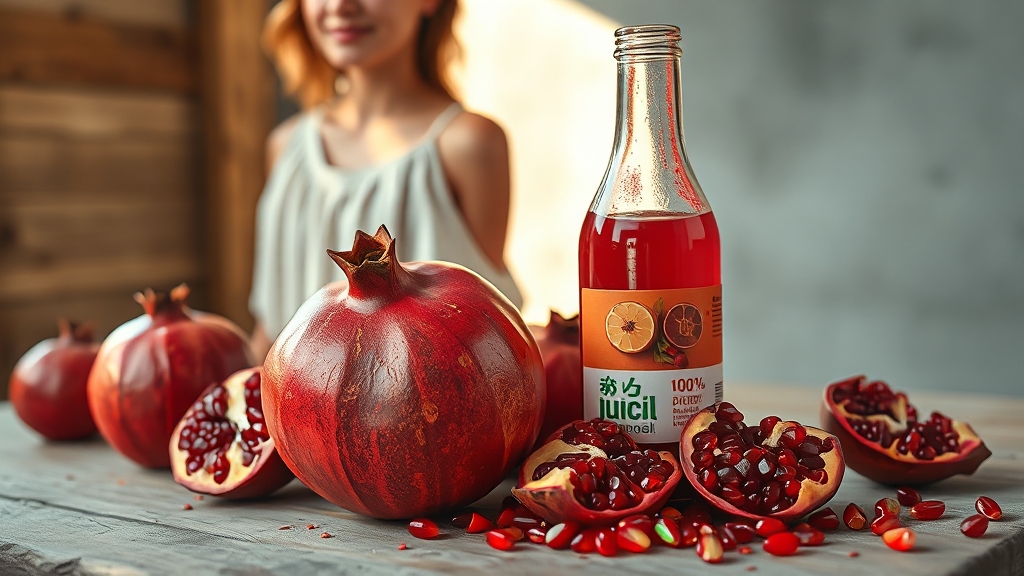 생과 vs 석류즙, 뭐가 좋을까? (realistic 스타일)