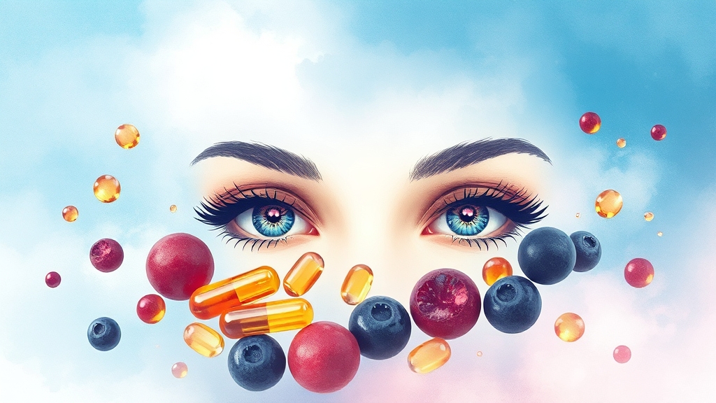 생활 습관 & 눈 건강 상관관계 (watercolor 스타일)