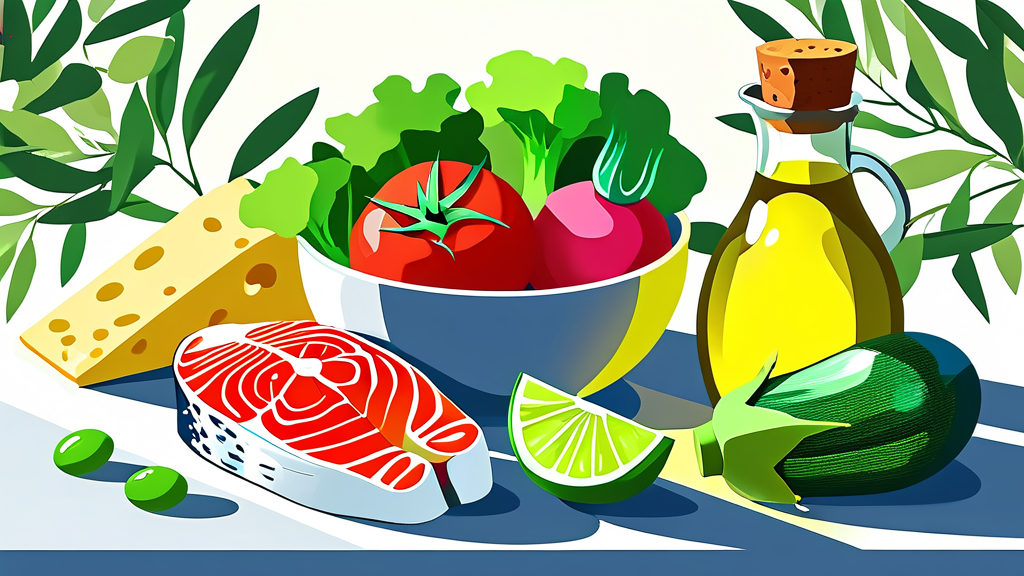 콜레스테롤 낮추는 식습관: 무엇을 먹어야 할까? (illustration 스타일)