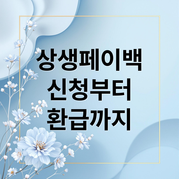 상생페이백
신청부터
환급까지 (상생페이백 누리집홈페이지)