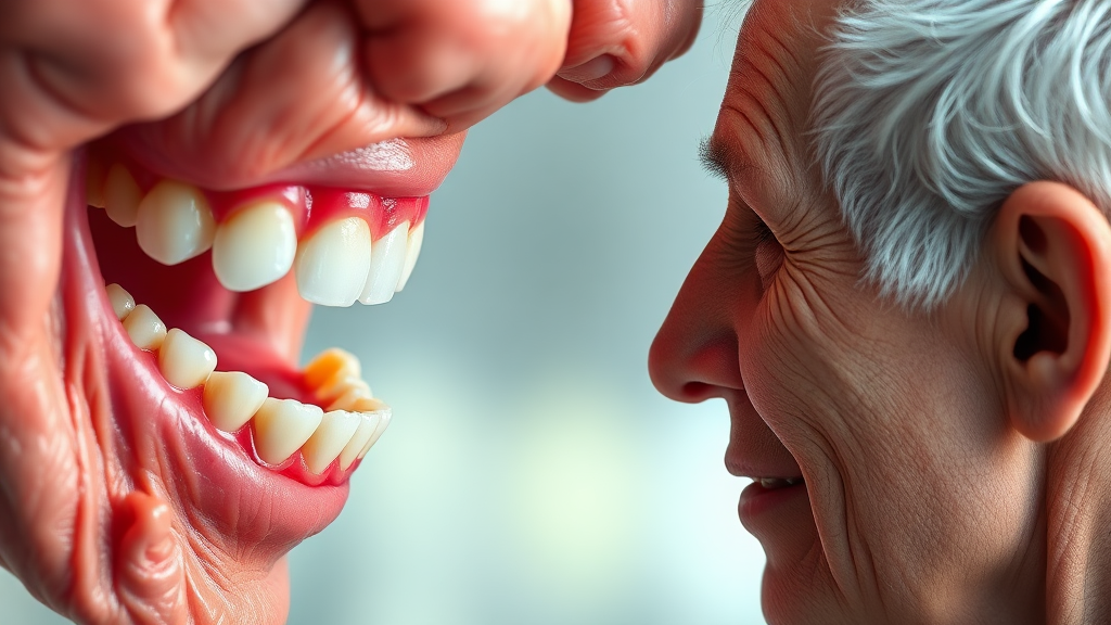 잇몸병과 당뇨병: 악순환의 고리 (realistic 스타일)