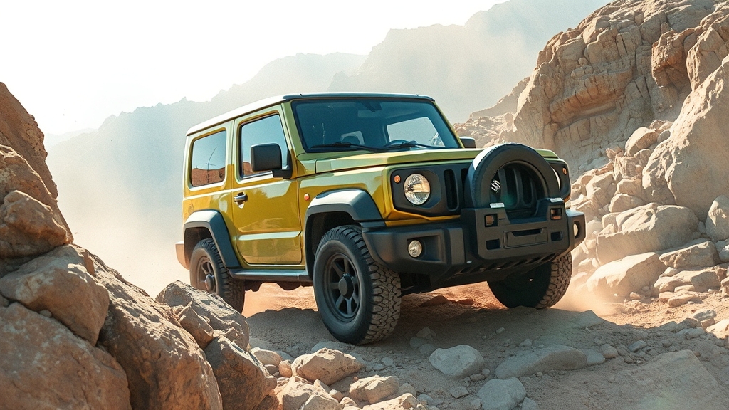 짐니 오프로드 성능 탐구 (watercolor 스타일)