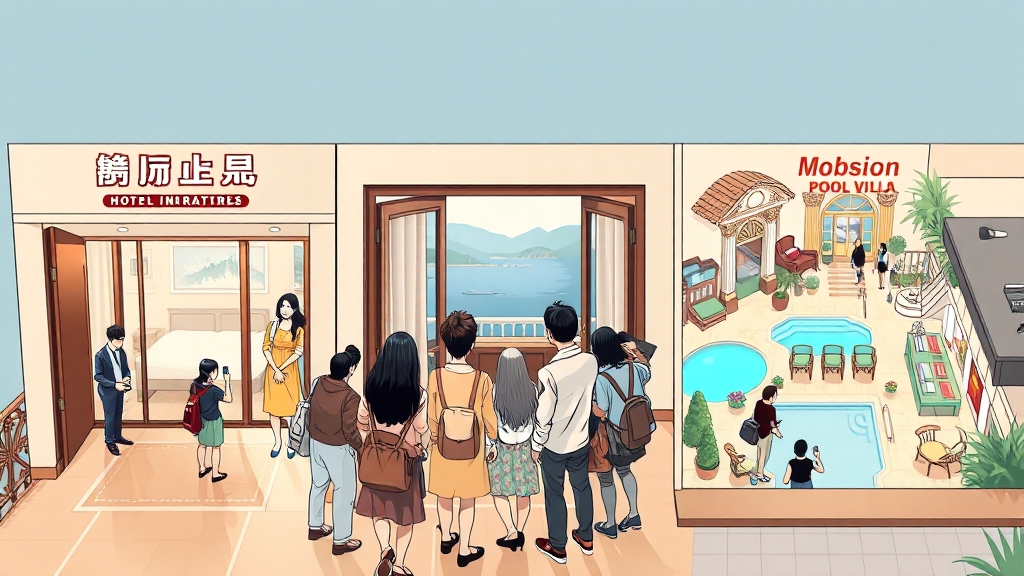 나에게 딱 맞는 숙소는? 유형별 비교 (illustration 스타일)
