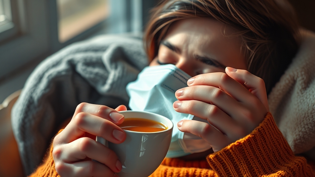 독감 치료 및 대처 방법 (realistic 스타일)