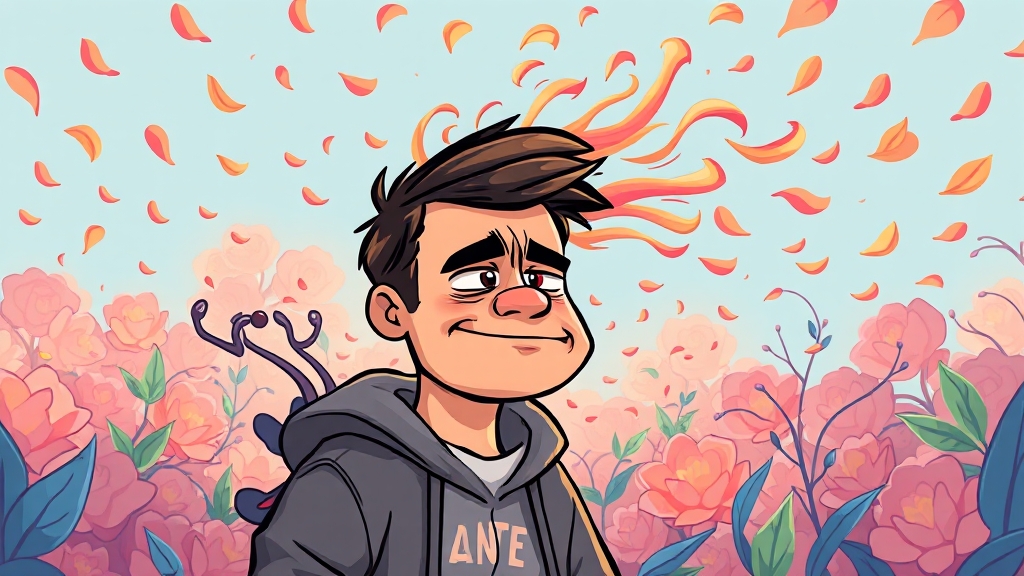 건강 및 소화 문제 경고 (cartoon 스타일)