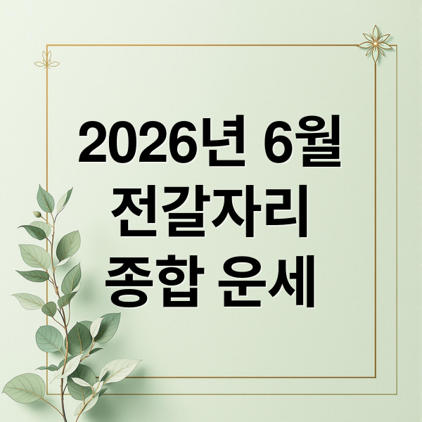 2026년 6월
전갈자리
종합 운세 (2026년 6월 전갈자리운세)