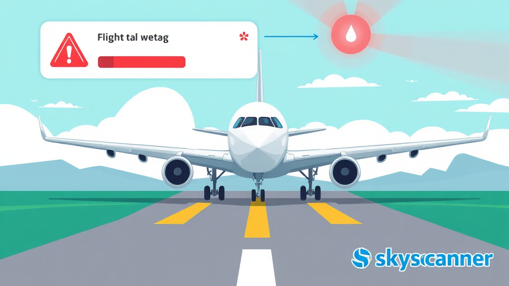 공항 폐쇄, 항공편 운항 정보 확인 (cartoon 스타일)