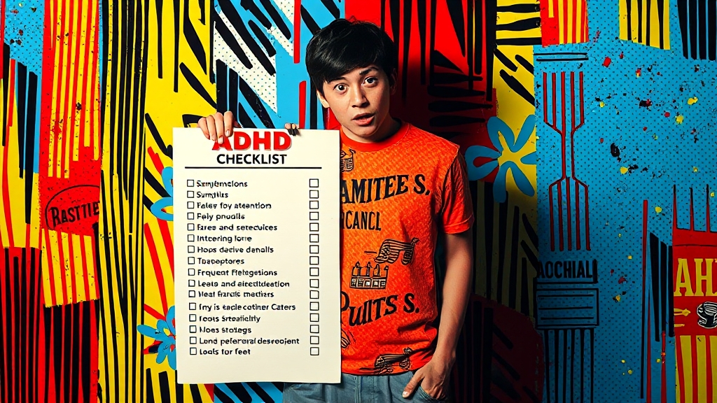 성인 ADHD 자가 진단 방법 (popart 스타일)
