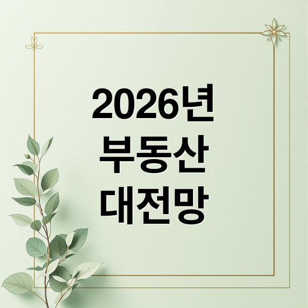 2026 부동산 시장 대전망 2 2026년
부동산
대전망 (2026년 부동산 심리)