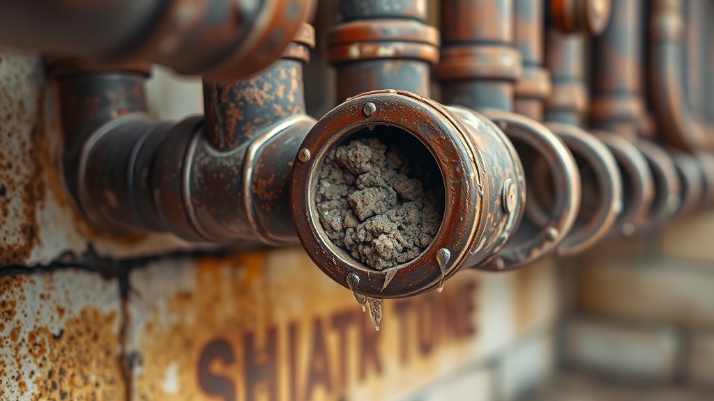 난방 배관 청소 효과 (realistic 스타일)