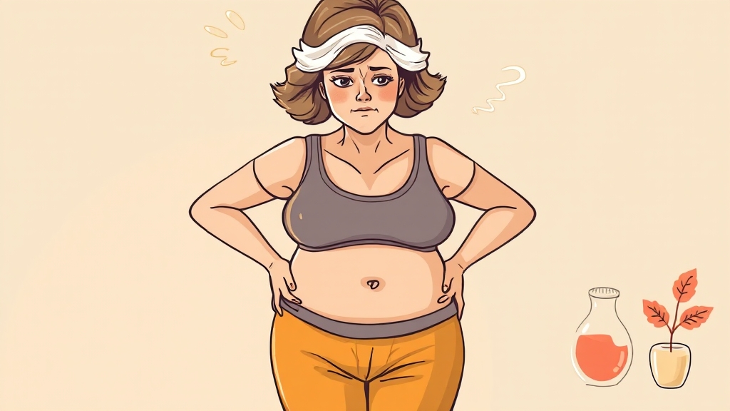 갱년기 비만이란? (illustration 스타일)