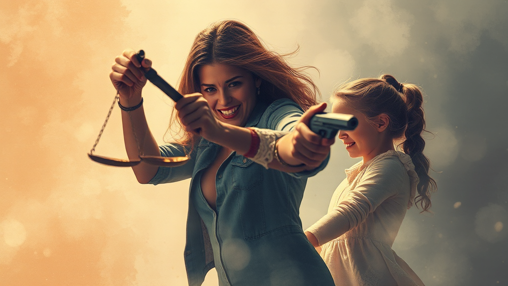 정당방위, 법적 판단 기준 (watercolor 스타일)