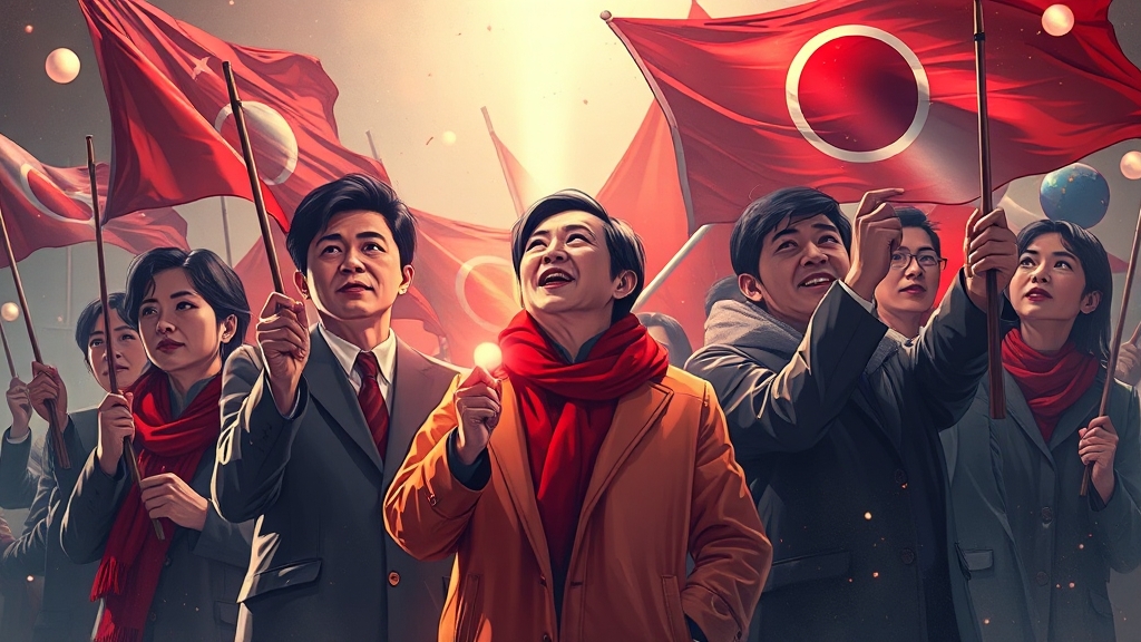 국민의힘 경선, 혼돈 속 경쟁 구도 (illustration 스타일)
