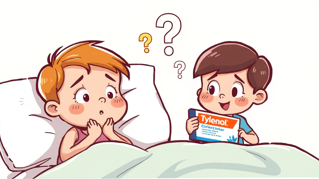 성분 비교: 아세트아미노펜 vs 이부프로펜 (cartoon 스타일)