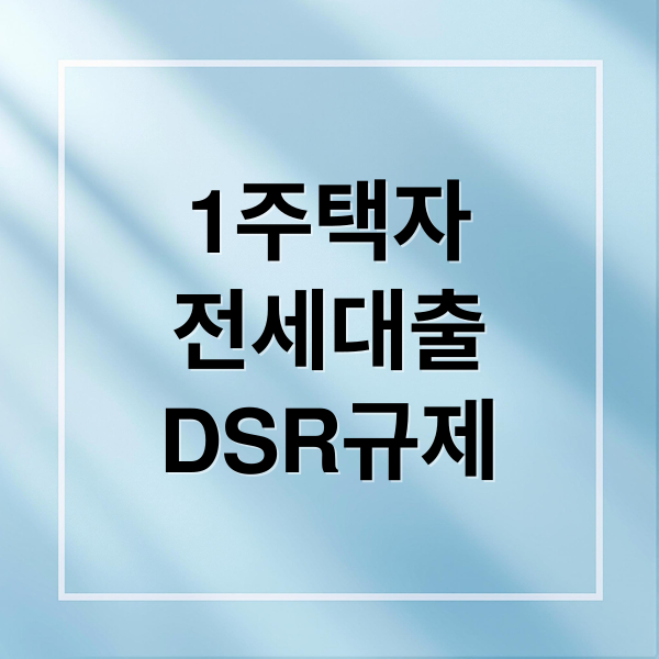 1주택자
전세대출
DSR규제 (1주택자 전세대출 DSR 예외)
