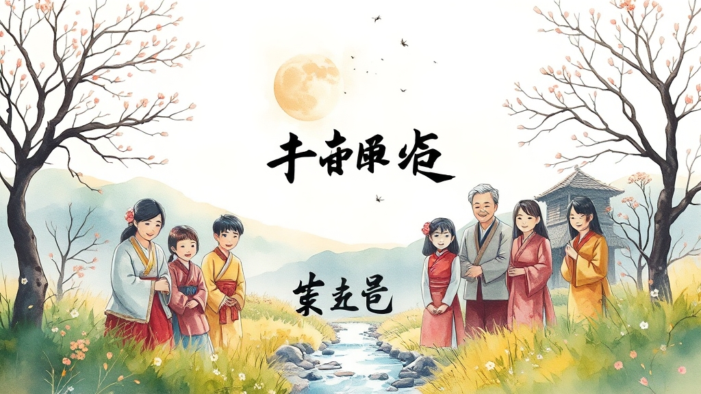 풍요로운 추석, 행복 가득한 연휴 되세요 (watercolor 스타일)