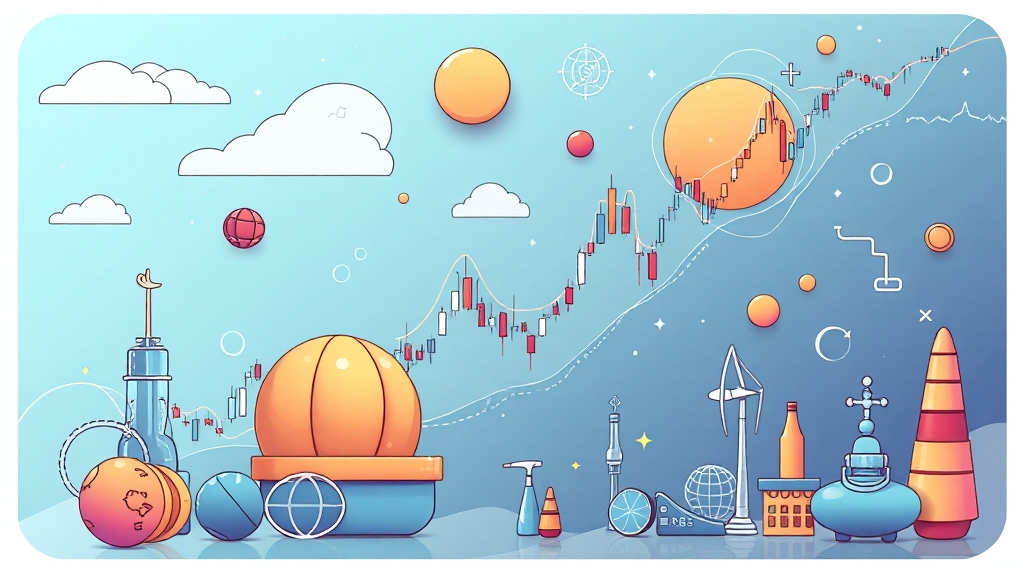 EZ스퀘어와 함께하는 해외선물 투자 (illustration 스타일)