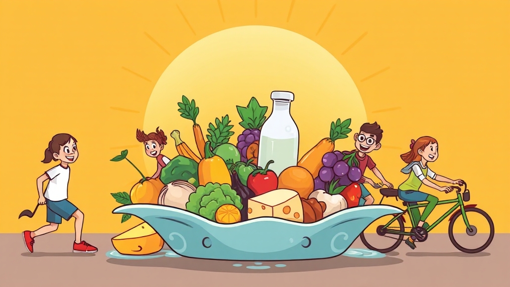 관리 방법 (운동, 식습관) (cartoon 스타일)