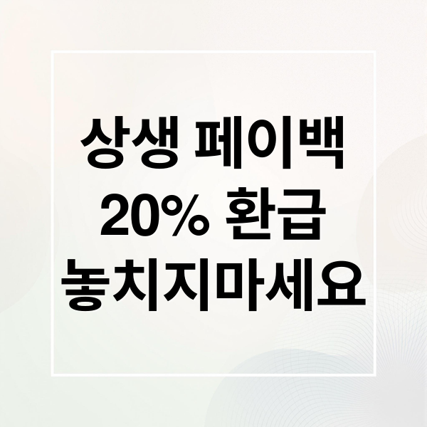 상생 페이백
20% 환급
놓치지마세요 (상생 페이백)