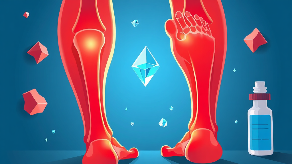 통풍 진단과 치료 방법 (illustration 스타일)