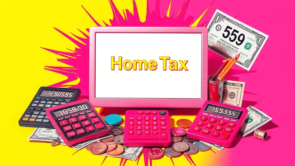 홈택스로 간편하게 신고하세요! (popart 스타일)