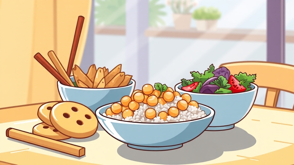 병아리콩 간식 레시피 (cartoon 스타일)