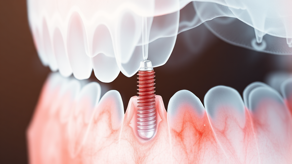 임플란트 시술 과정 (watercolor 스타일)