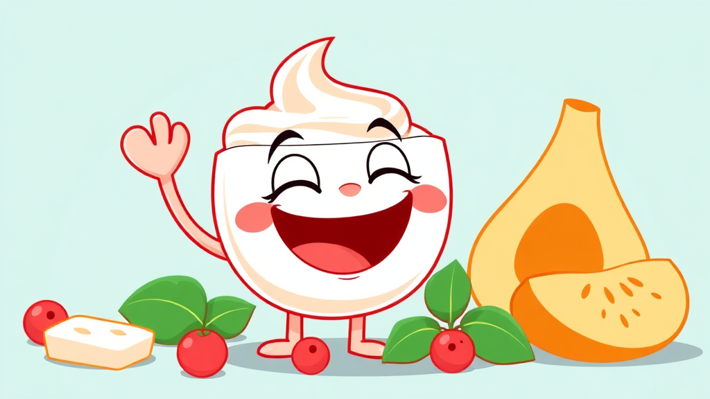 요거트: 장 건강과 면역력 UP! (cartoon 스타일)