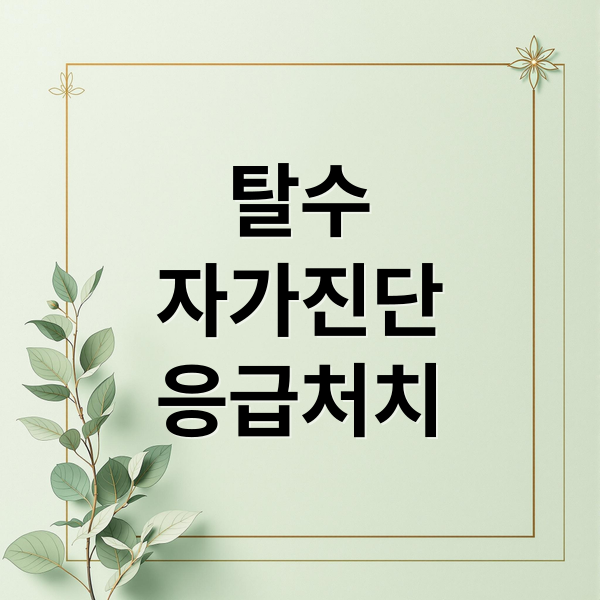 탈수
자가진단
응급처치 (탈수 증상 해결 방법)