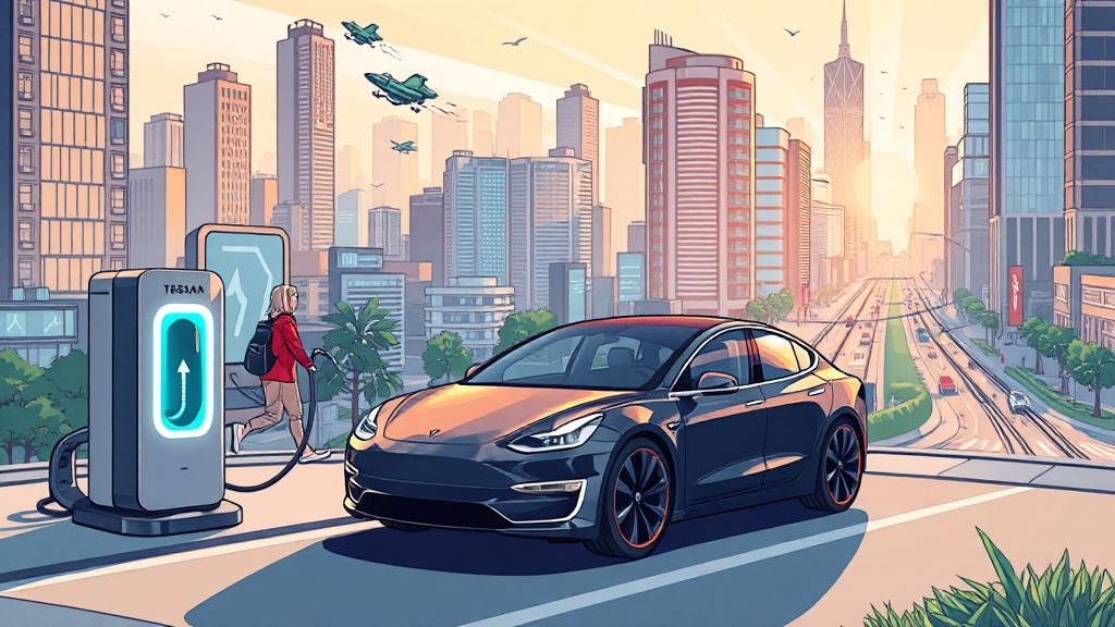 테슬라-삼성 배터리 협력 (cartoon 스타일)