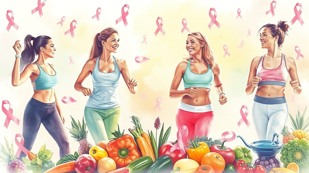유방암 예방, 생활 습관 & 식단 (watercolor 스타일)