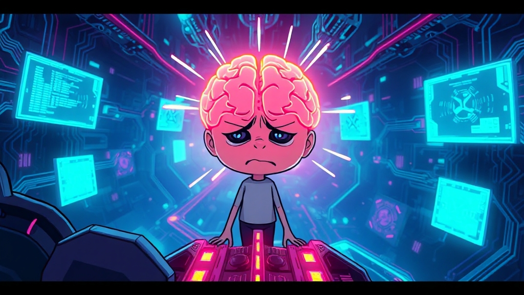 AI 기술 발전, 새로운 윤리적 도전은 무엇일까요? (cartoon 스타일)