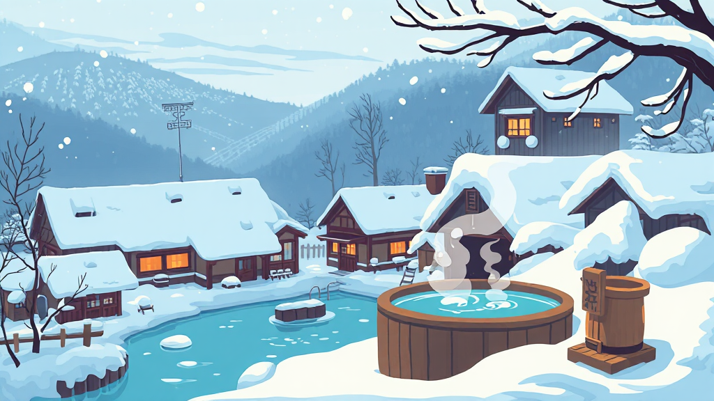 한국 vs 일본, 인기 온천은? (cartoon 스타일)