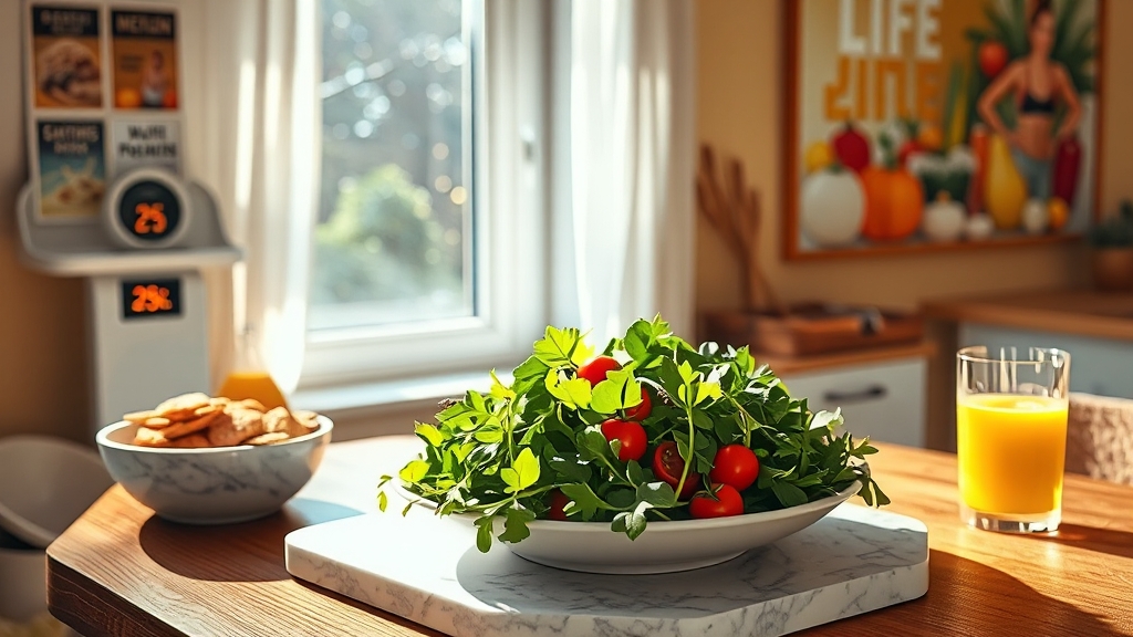 루꼴라, 다이어트에 효과적일까? (realistic 스타일)