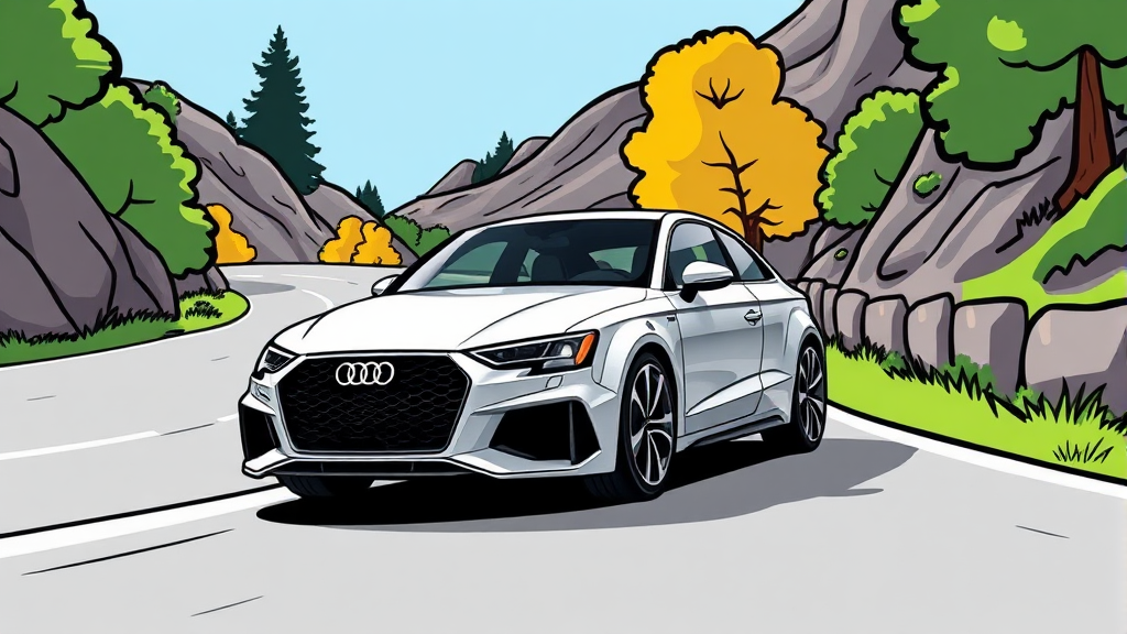 RS3 시승 후기 및 장단점 (cartoon 스타일)