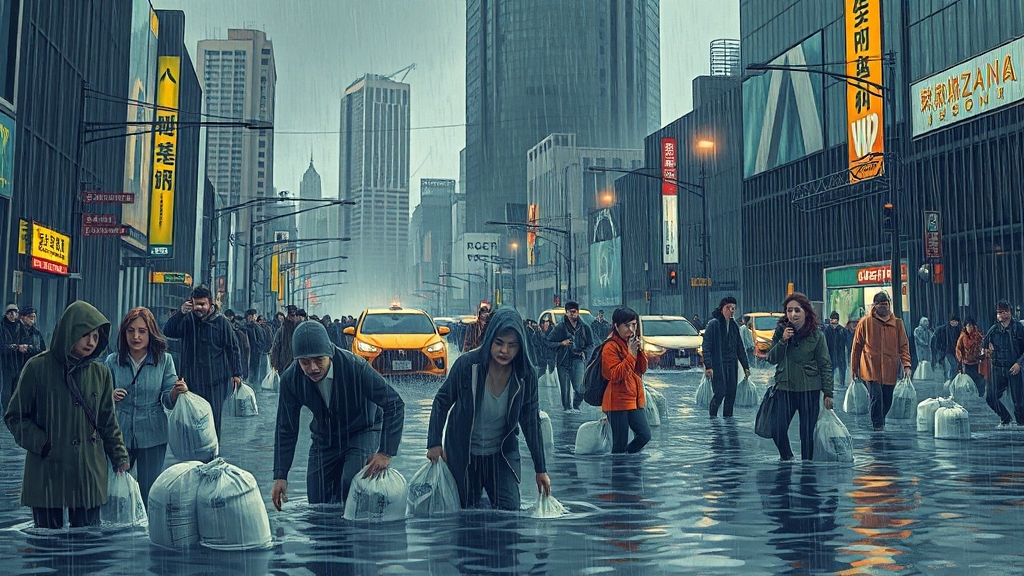 집중호우 & 태풍 대비 (illustration 스타일)