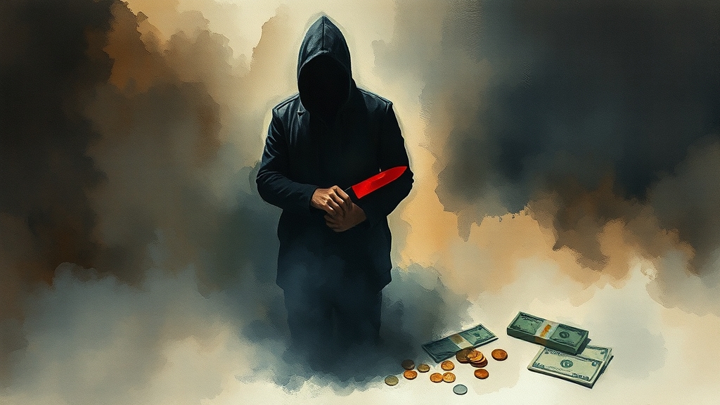 살인마가 되는 꿈, 심리적 의미 (watercolor 스타일)