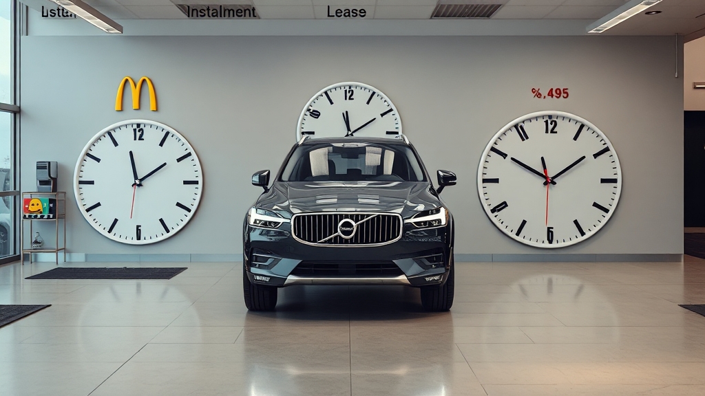 XC60 구매 방법 비교: 할부, 리스, 렌트 (realistic 스타일)