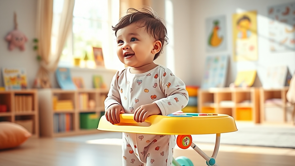 걸음마 시작 시기: 평균 개월 수는? (realistic 스타일)